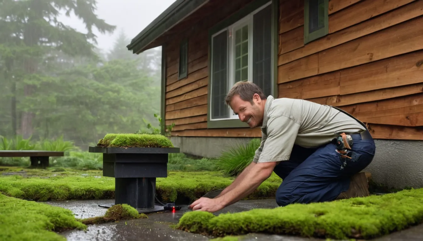 A provider inspecting a wood-frame home exterior in Portland on a damp, overcast day